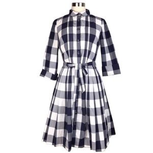 Boden Gingham Fit and Flare Midi Dress